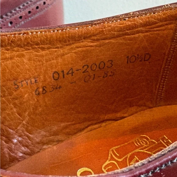 Vintage Royal Windsor by Grenson Leather Oxfords Wing Tip Brogue Style,  10.5 D - Picture 6 of 10